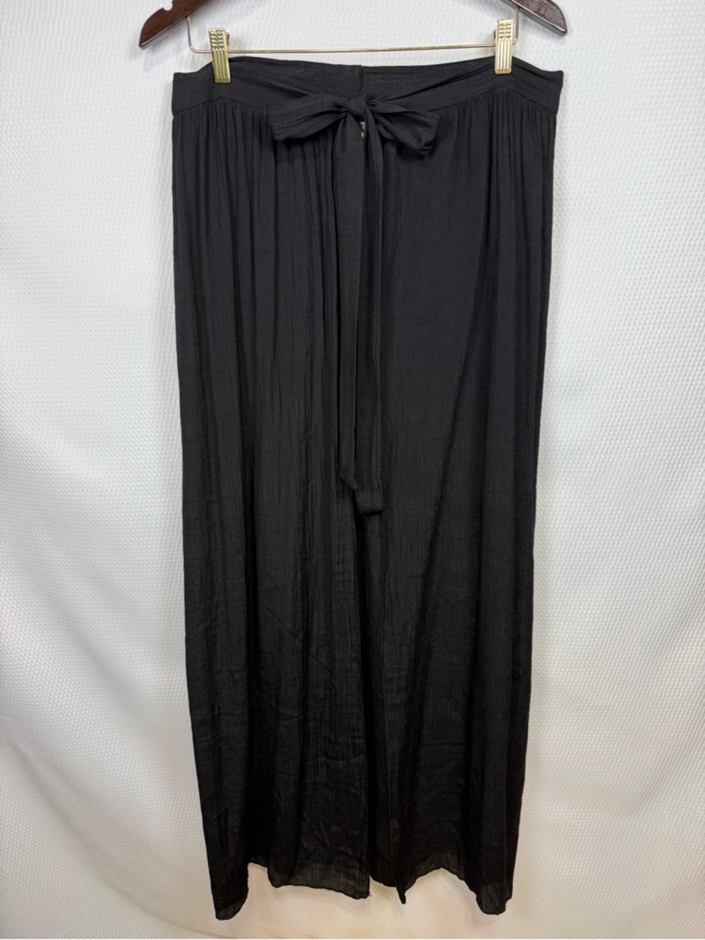 Black Sheer Wrap Sarong Cover-Up Skirt One Size Tie Waist Beach Swim Resort